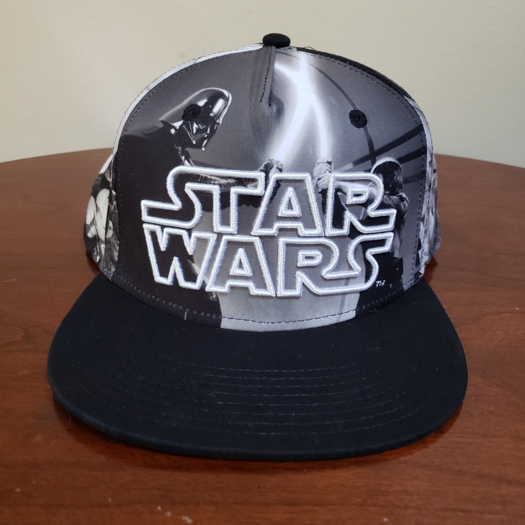 Star Wars Black White Embroidered Logo Snapback Hat